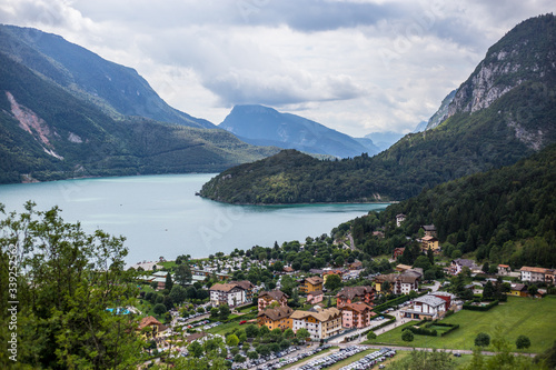 View of Molveno Lake and Town, Italy