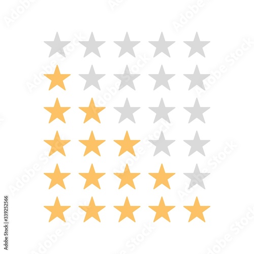 Stars rating on white background