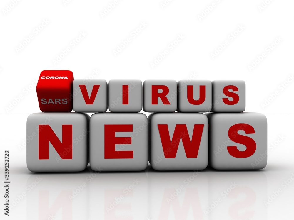 3d render SARS virus NEWS in cube
3d render SARS virus NEWS in cube