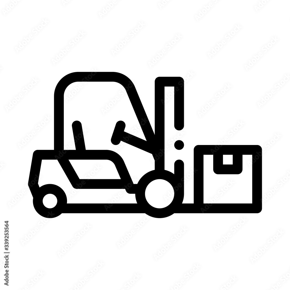 forklift car icon vector. forklift car sign. isolated contour symbol illustration