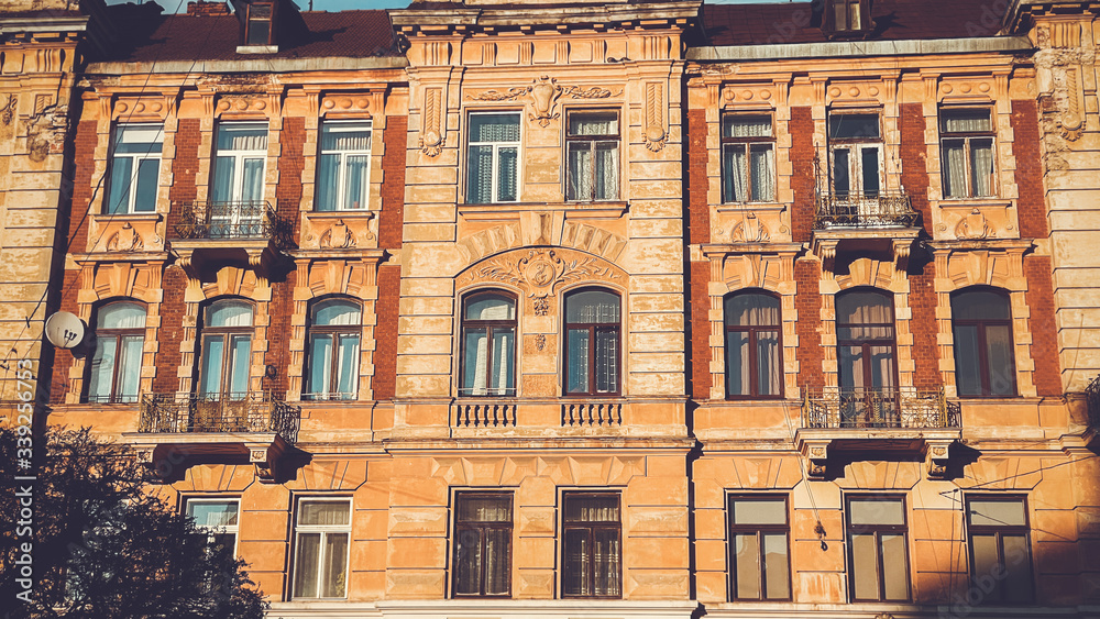 Fototapeta premium Old buildings in the historic part of Lviv, Ukraine