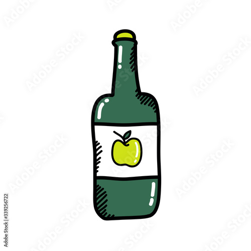 apple cider doodle icon, vector illustration