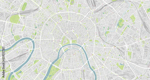 Canvas Print Detailed vector map of Moscow, Russia