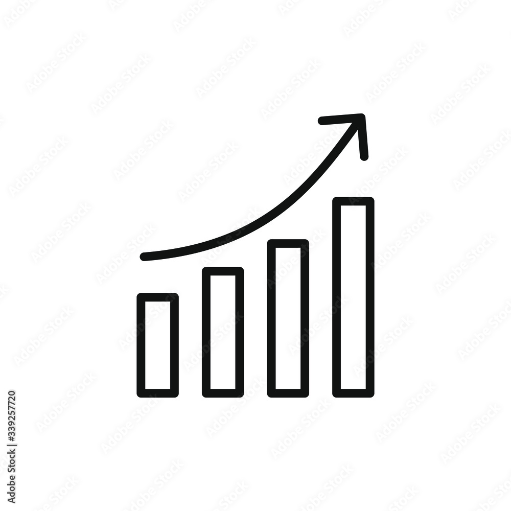 simple icon of a graph isolated on white background simple icon of a graph isolated on white background