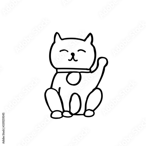 maneki neko doodle icon