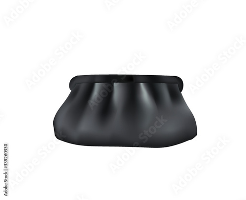 Black clutch bag. vector illustration