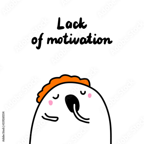 Lack of motivation symptom of schizophrenia man expressive in cartoon comic style hand drawn