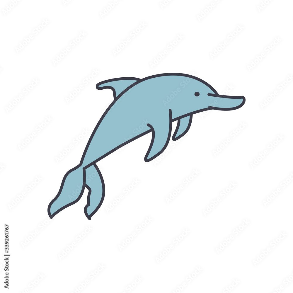 Obraz premium dolphin animal icon, fill style