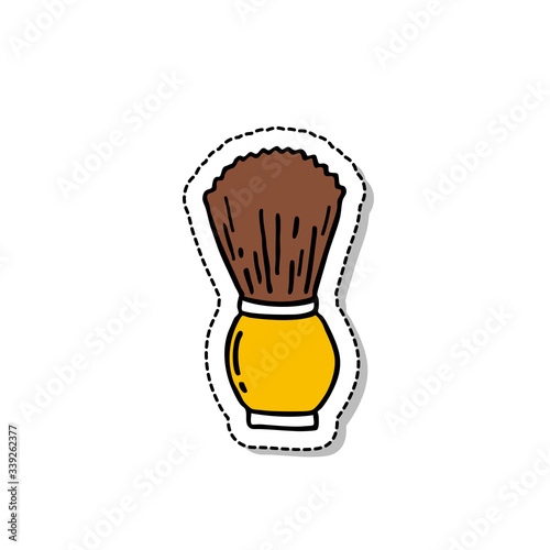 shaving brush doodle icon
