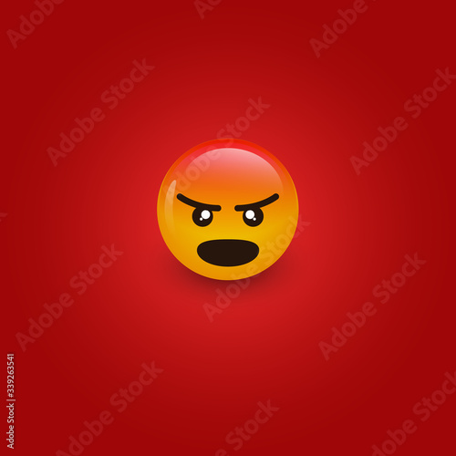angry emoticon design vector image for social media chatting
