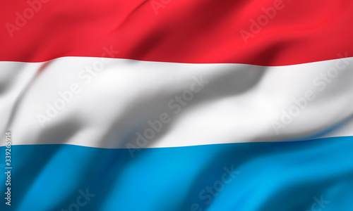 Free Download Flag of Luxembourg blowing in the wind. Full page Luxembourg flying flag. 3D illustration. - GFXLoad