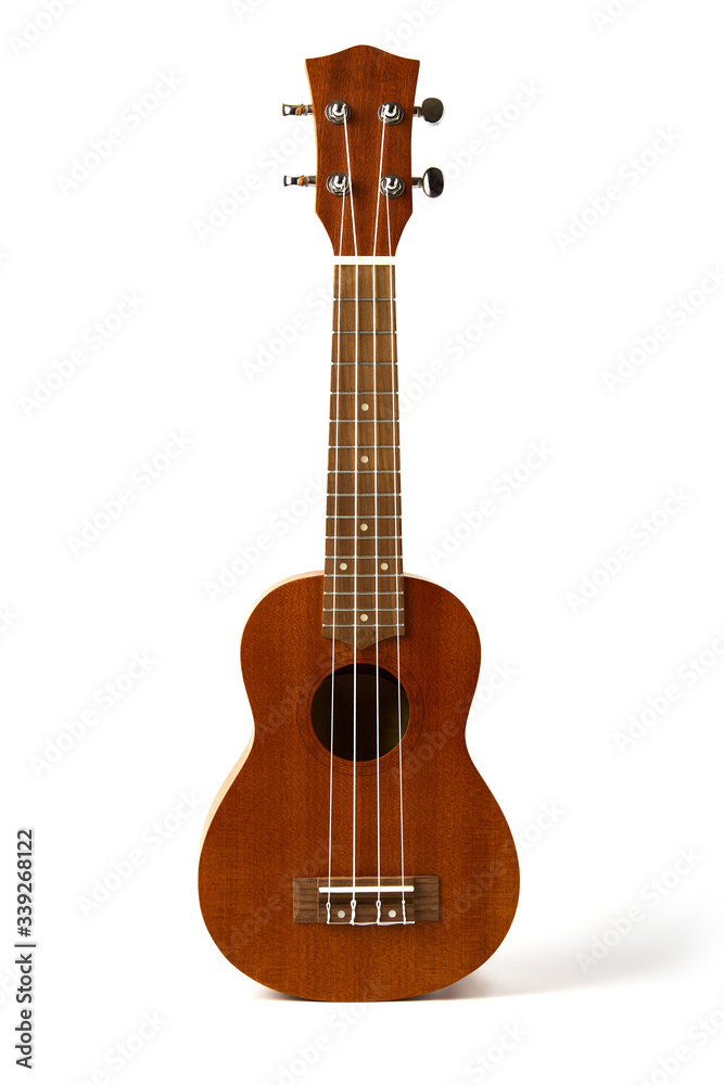 ukulele isolated on white background with the clipping path
