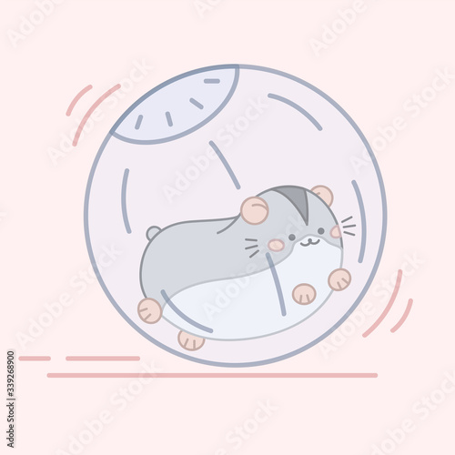 Hamster running in the ball