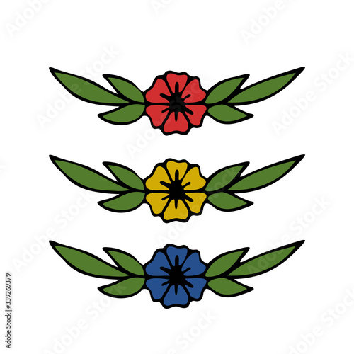 flower illustration traditional tattoo flash