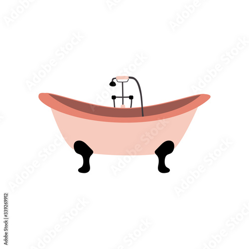 Vintage nostalgic bath tub with legs