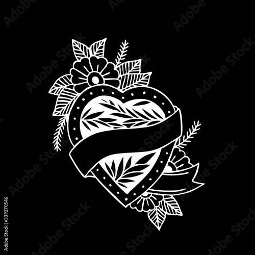 heart traditional tattoo flash