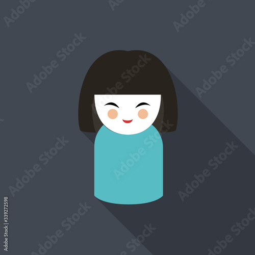kokeshi vector icon