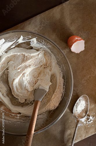 Mixing dough before baking  photo