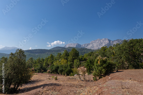 Beautifull mountains view on Likya Yolu way in Turkey. Trekking in Lycian Way. 