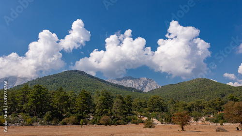 Beautifull mountains view on Likya Yolu way in Turkey. Trekking in Lycian Way. 