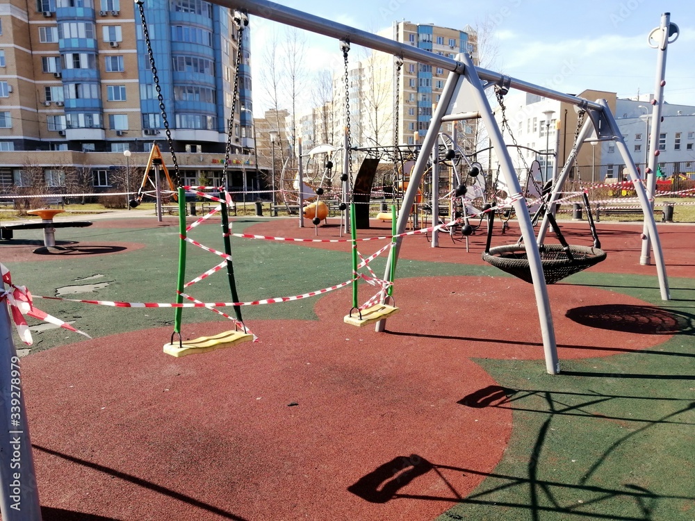 the Playground is closed for quarantine due to the spread of coronavirus the Playground is closed for quarantine due to the spread of coronavirus