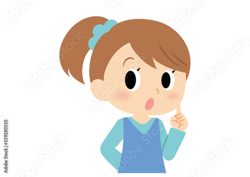 女子の表情　疑問