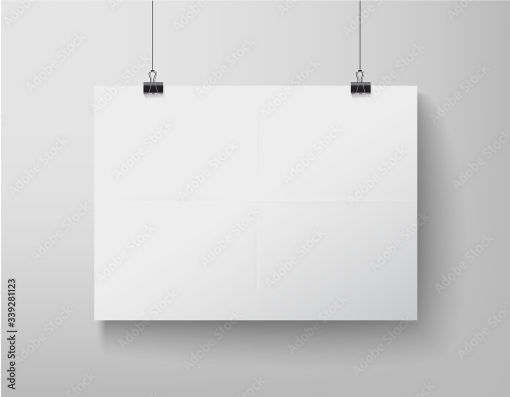 blank white banner hanging on the clamps on white background
blank white banner hanging on the clamps on white background