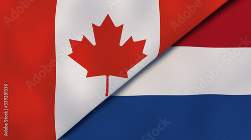 Canvastavla The flags of Canada and Netherlands
