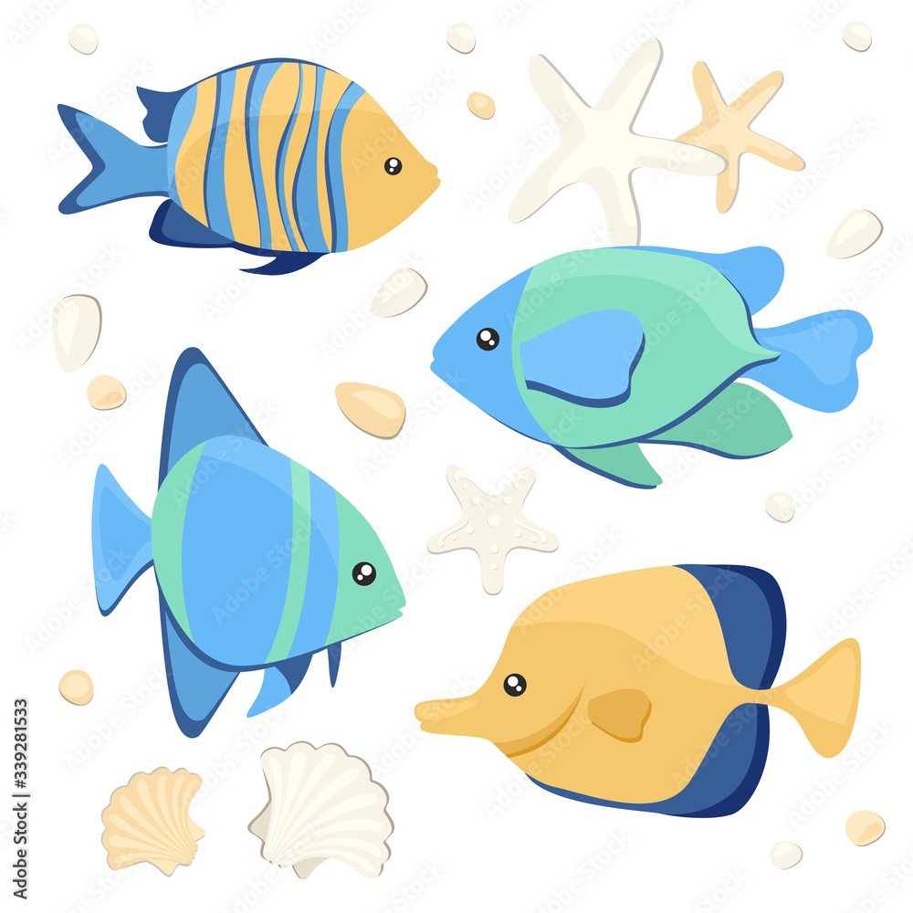 Fototapeta premium seamless pattern with marine animals