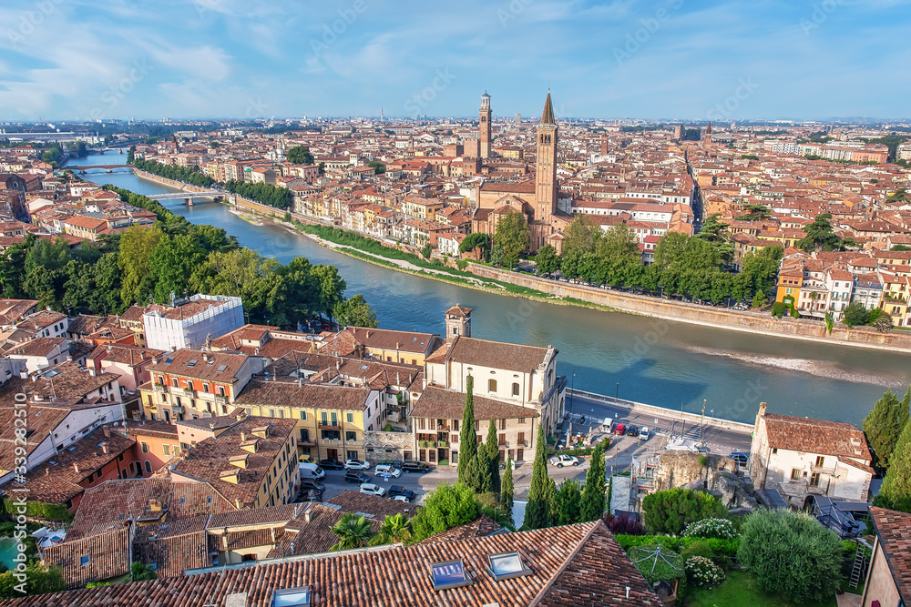 Panorama of Verona, urban outdoor background