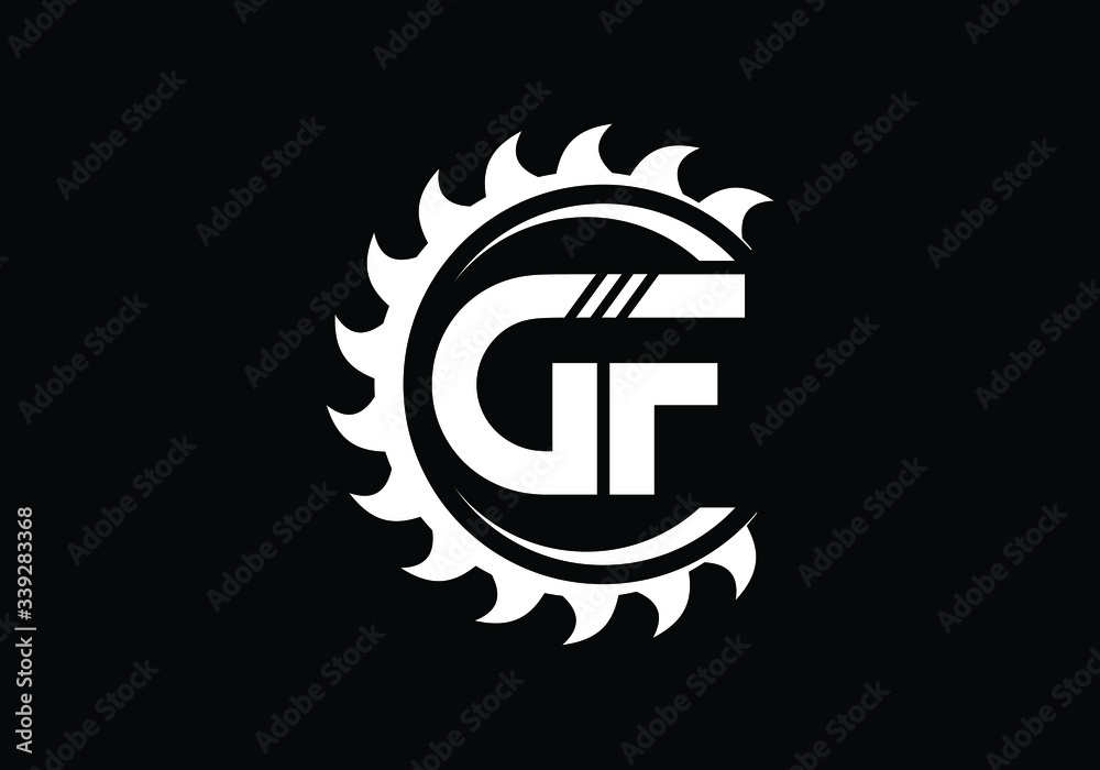 Obraz premium Initial Monogram Letter GF Logo Design Vector Template. GF Letter Logo Design