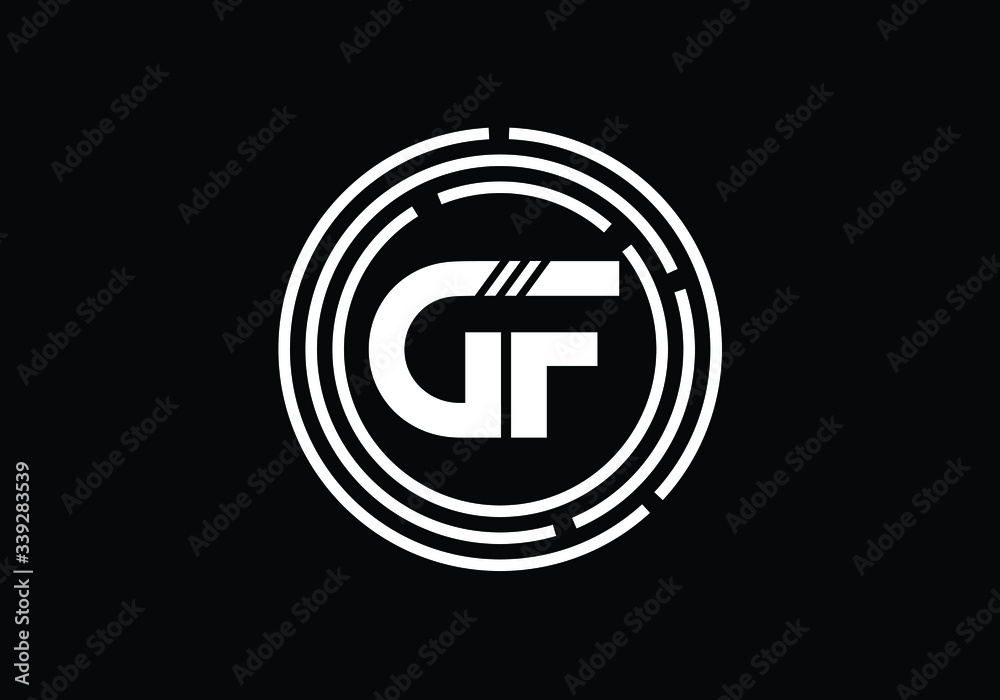 Initial Monogram Letter GF Logo Design Vector Template. GF Letter Logo Design Initial Monogram Letter GF Logo Design Vector Template. GF Letter Logo Design