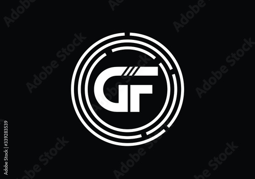 Initial Monogram Letter GF Logo Design Vector Template. GF Letter Logo Design