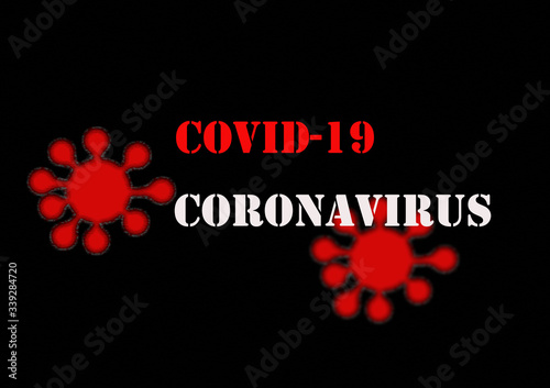 COVID-19 or the concept of coronavirus.Rapid multiplication of bacteria.Collage of virus cells .