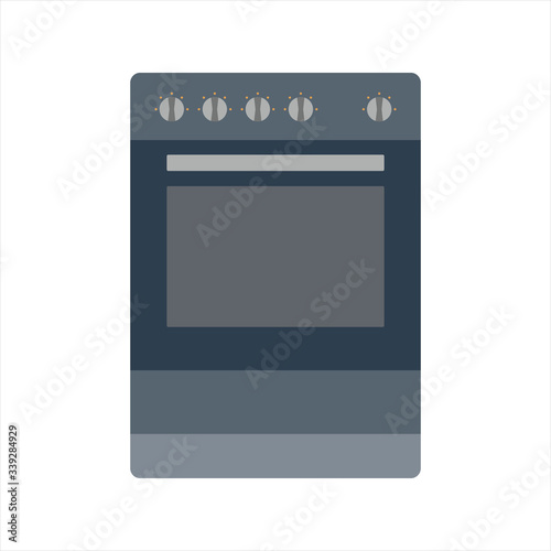 Stove. Kitchen appliance. Kitchen domestic electrical equipment. Flat vector illustrations. Isolated cooking icons.