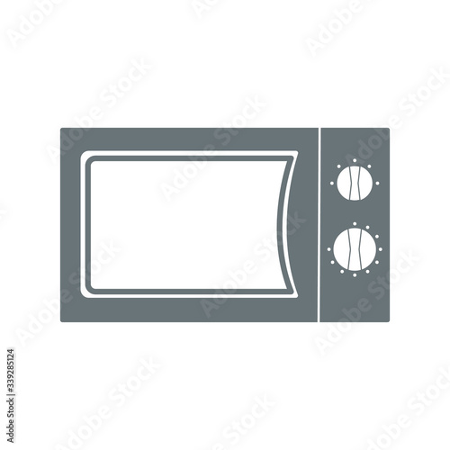 Microwave oven. Kitchen appliance. Kitchen domestic electrical equipment. Flat vector illustrations. Isolated cooking icons.