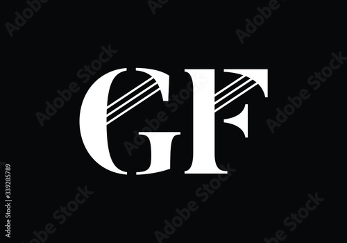 Initial Monogram Letter GF Logo Design Vector Template. GF Letter Logo Design