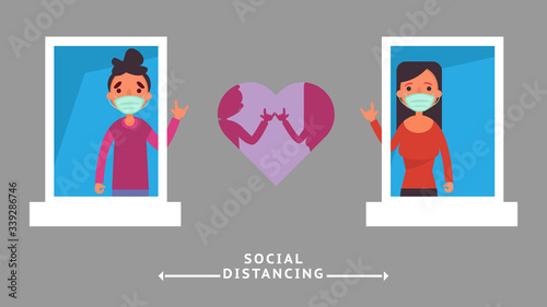 Social distancing Love couple keeping distance Reduce the risk infection and disease concept crisis situation that we’re all experiencing around the world due to the coronavirus Coronavirus 2019-ncov