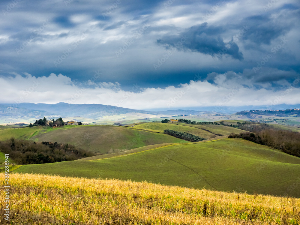 beautiful panorama of Tuscany Hills.