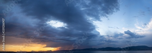 Panoramic of a sky full of clouds on high definition
