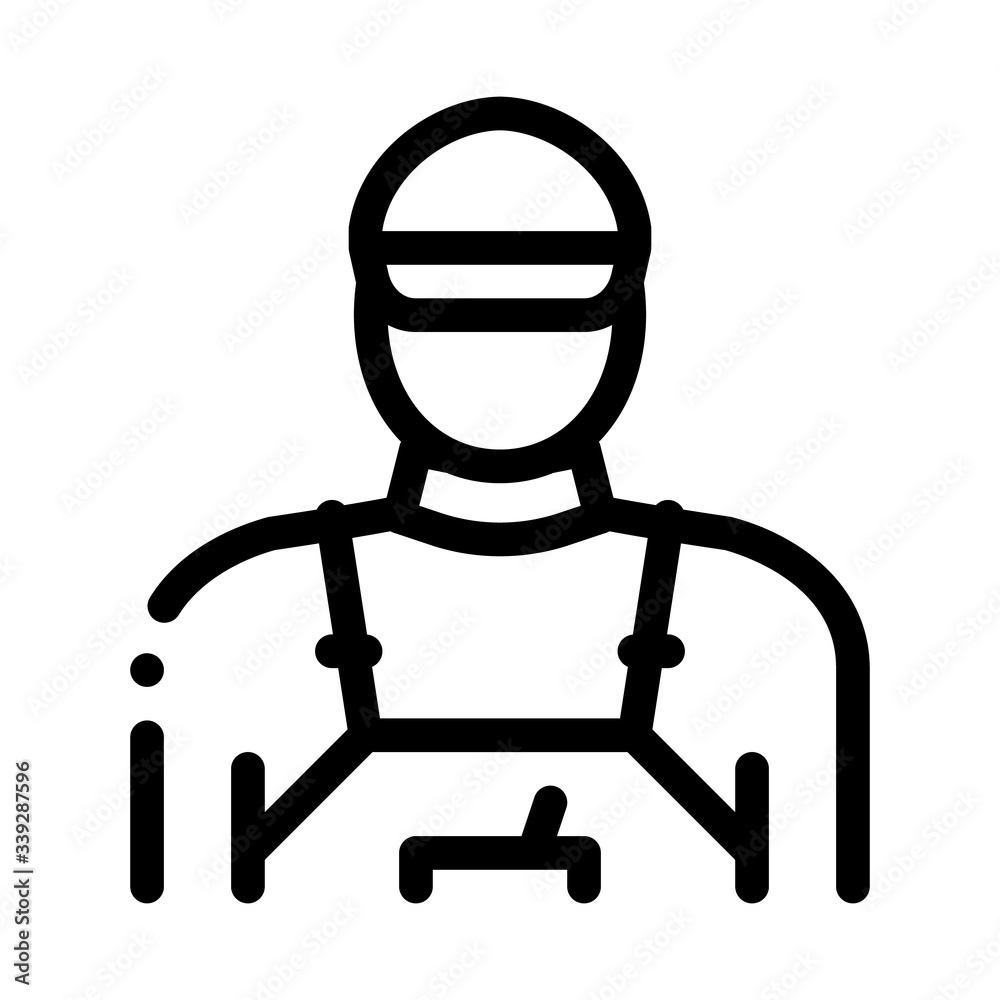 tile stacker worker icon vector. tile stacker worker sign. isolated contour symbol illustration tile stacker worker icon vector. tile stacker worker sign. isolated contour symbol illustration
