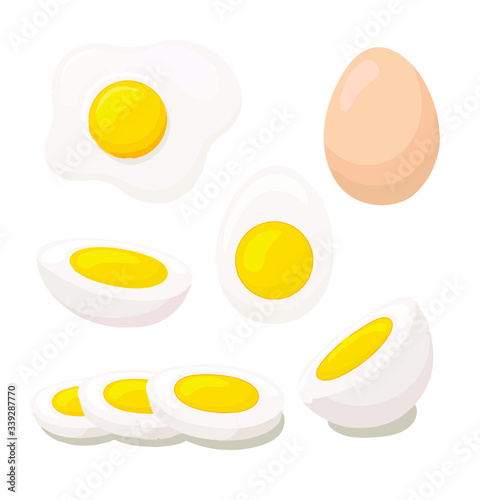 boiled eggs on a white background