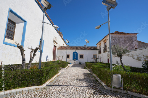 Vila vicosa village street with white houses in Alentejo, Portugal photo