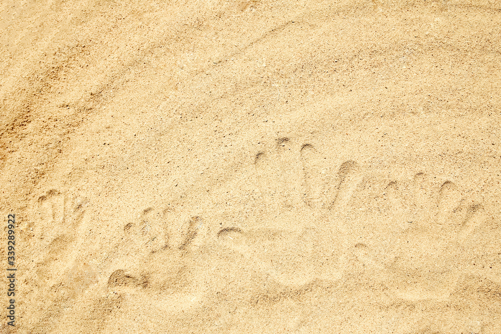 A Drawing in the sand near the sea in nature travel background. Hand drawn on vacation. A Drawing in the sand near the sea in nature travel background. Hand drawn on vacation.