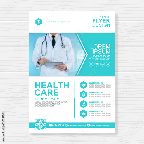  Corporate healthcare and medical cove a4 flyer design template for print