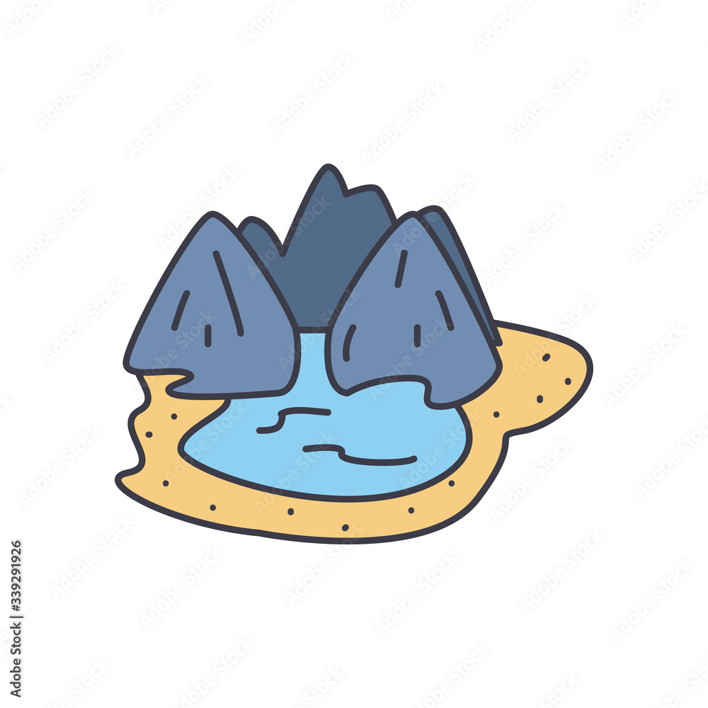 mountains with water around, fill style mountains with water around, fill style