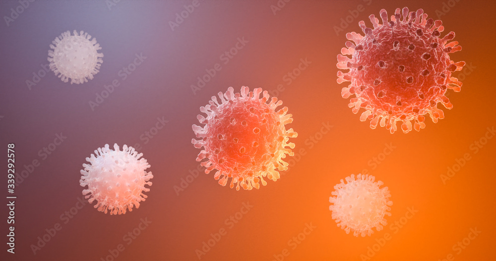 Coronavirus 2019-nCov novel coronavirus concept resposible for asian flu outbreak and coronaviruses influenza as dangerous flu strain cases as a pandemic. Microscope virus close up. Coronavirus 2019-nCov novel coronavirus concept resposible for asian flu outbreak and coronaviruses influenza as dangerous flu strain cases as a pandemic. Microscope virus close up.