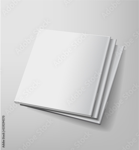 blank notebook on white background. Layout booklet brochure for advertising and printing.  Magazine flat lay Blank mockup
