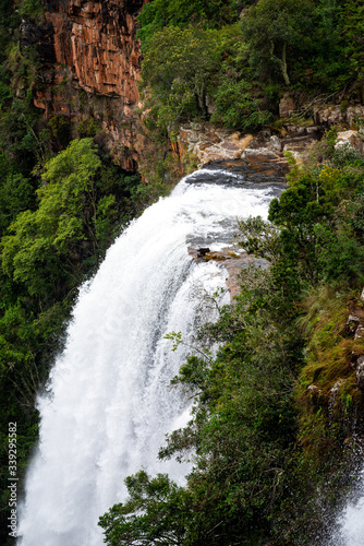 Amazing view of Lisbon Fall Waterfall in South Afrika  SA during summertime where everything is green