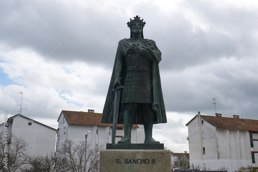 King D. Sancho II statue in Elvas Alentejo, Portugal